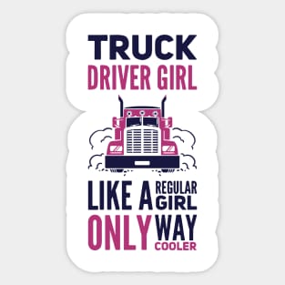 Truck Driver Girl Trucker Girls Sticker